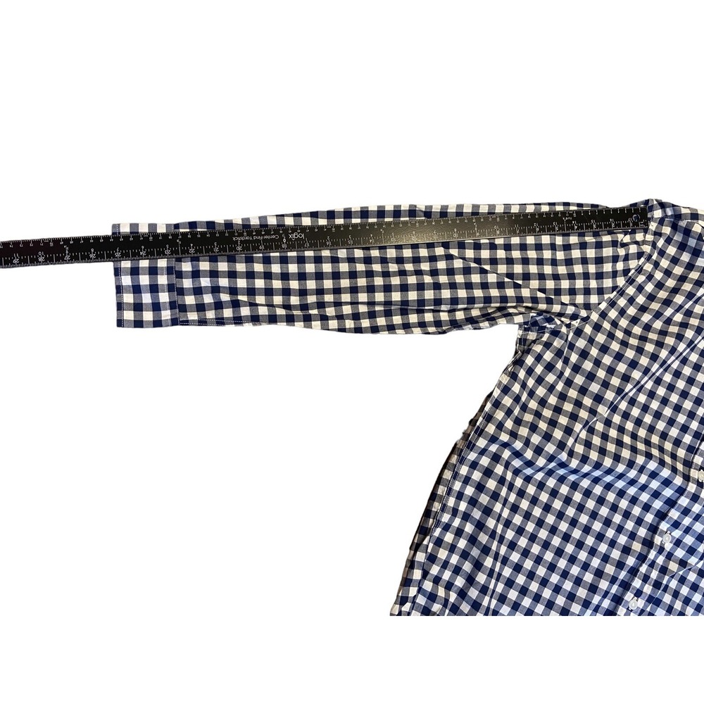 American Eagle Button Down‎ Shirt Blue White Plaid Long Sleeve Size Large New - Picture 6 of 10